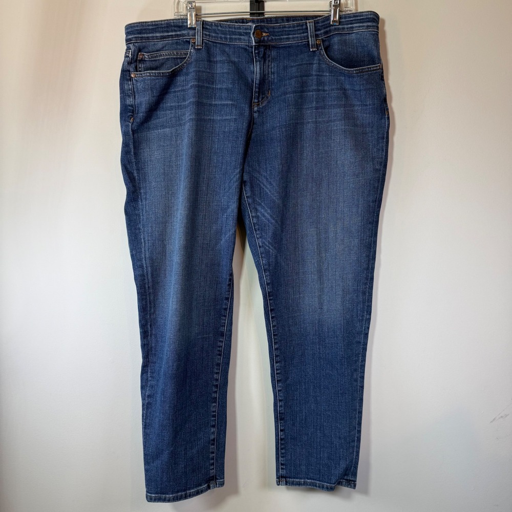 Excellent Eileen Fisher Straight Leg Jeans Womens 16 Blue Good Organic Cotton
